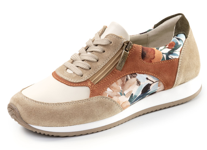 Slipper & Schnürschuhe - ELENA EDEN, schicke Damen-Sneaker, Weite G, mit herausnehmbarem Fußbett, in Größe 036 bis 042, in Farbe TAUPE-BUNT Ansicht 1