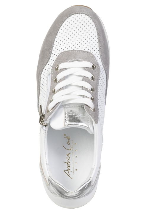 Slipper & Schnürschuhe - Andrea Conti, sommerliche Damen-Sneaker, Weite G, mit herausnehmbarem Fußbett, in Größe 036 bis 042, in Farbe WEISS-GRAU Ansicht 2