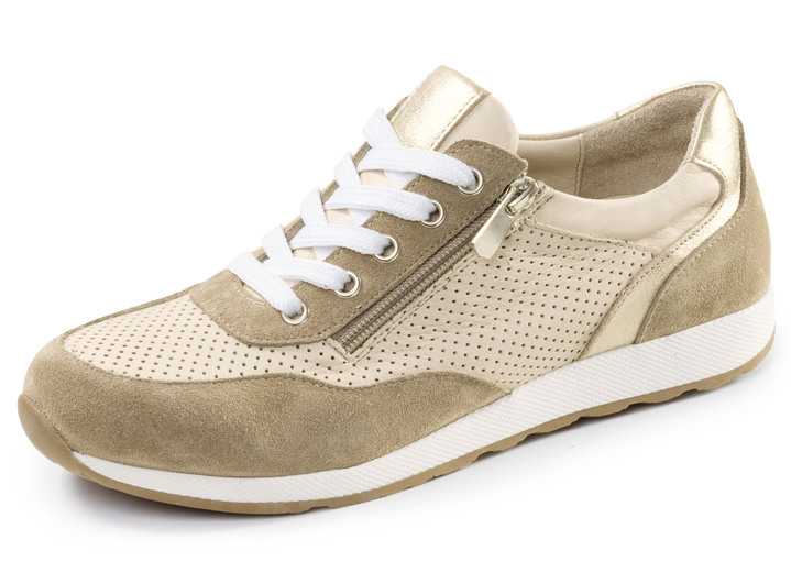 Slipper & Schnürschuhe - Andrea Conti, sommerliche Damen-Sneaker, Weite G, mit herausnehmbarem Fußbett, in Größe 036 bis 042, in Farbe BEIGE-TAUPE Ansicht 1