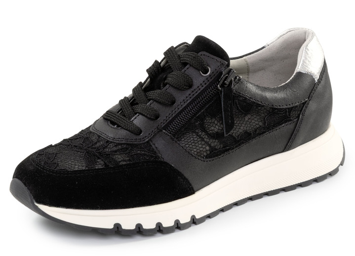 Slipper & Schnürschuhe - ELENA EDEN, elegante Damen-Sneaker, Weite G, mit herausnehmbarem Fußbett, in Größe 036 bis 042, in Farbe BEIGE-WEISS Ansicht 4