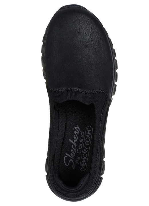 Slipper & Schnürschuhe - SKECHERS, klassiche Damen-Slipper, aus Synthetik und elastischem Strick-Material, in Größe 036 bis 041, in Farbe SCHWARZ Ansicht 4