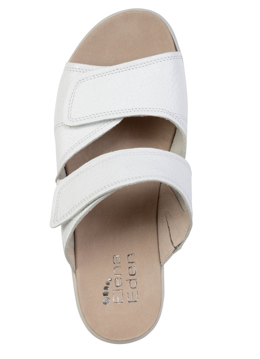 Damenmode - ELENA EDEN, bequeme Damen-Pantoletten, Weite H, mit herausnehmbarem Fußbett, in Größe 036 bis 042, in Farbe WEISS Ansicht 2