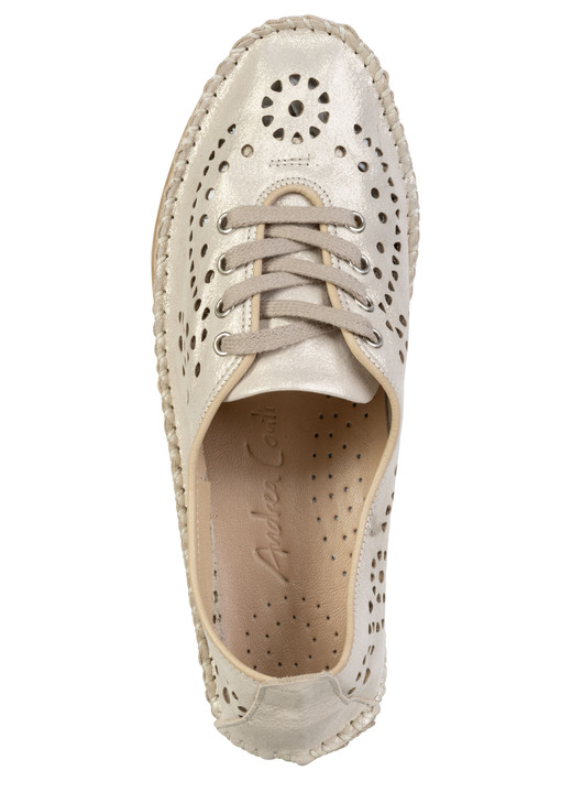 Slipper & Schnürschuhe - Andrea Conti, sommerliche Damen-Schnürschuhe, Weite G, mit herausnehmbarem Fußbett, in Größe 036 bis 042, in Farbe MATTGOLD Ansicht 2