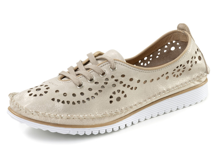 Slipper & Schnürschuhe - Andrea Conti, sommerliche Damen-Schnürschuhe, Weite G, mit herausnehmbarem Fußbett, in Größe 036 bis 042, in Farbe WEISS Ansicht 4