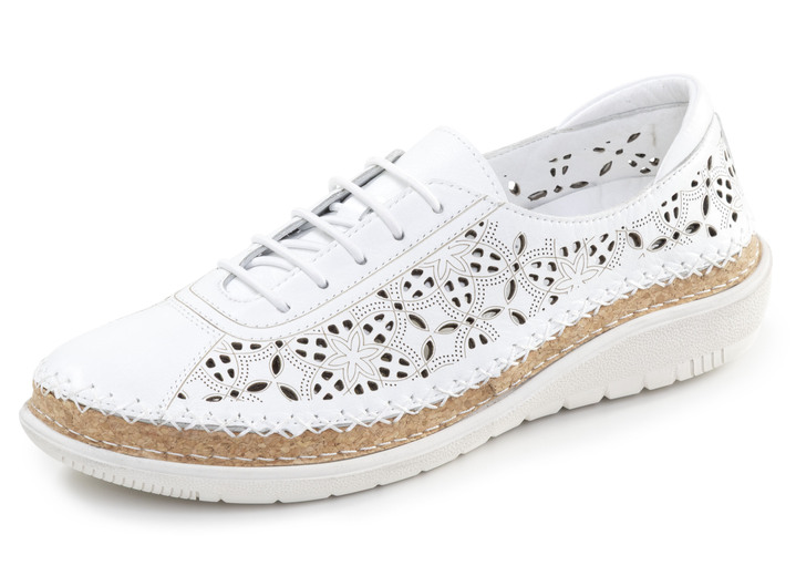 Slipper & Schnürschuhe - ELENA EDEN, sommerliche Damen-Schnürschuhe, Weite H, mit herausnehmbarem Fußbett, in Größe 036 bis 042, in Farbe WEISS Ansicht 1