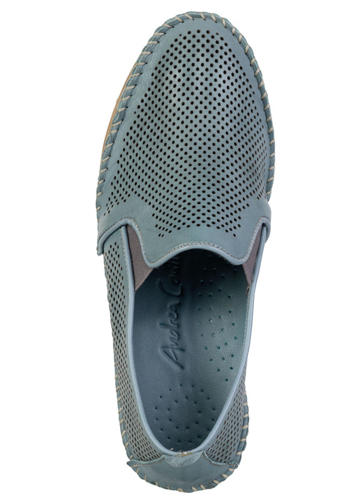 Damenmode - Andrea Conti, sommerliche Damen-Slipper, Weite G, mit herausnehmbarem Fußbett, in Größe 036 bis 042, in Farbe JEANS Ansicht 2