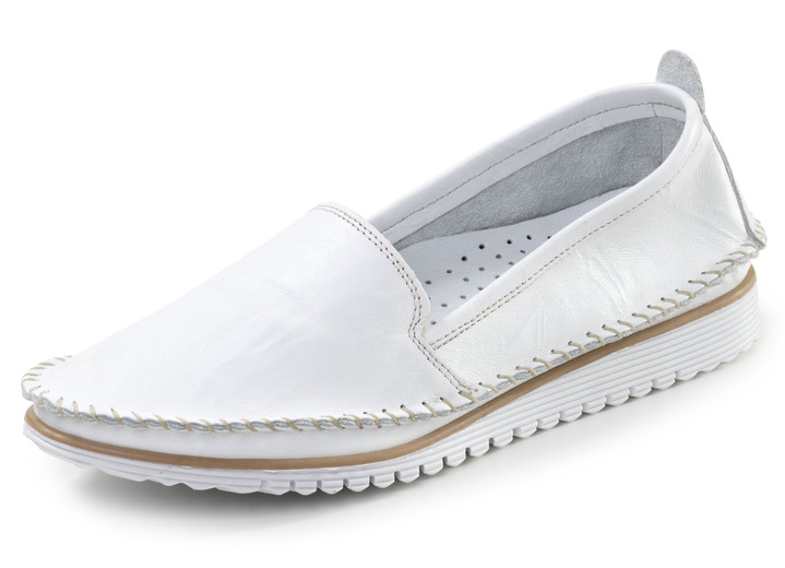 Slipper & Schnürschuhe - Andrea Conti, klassische Damen-Slipper, Weite G, mit herausnehmbarem Fußbett, in Größe 036 bis 043, in Farbe BLAU Ansicht 4