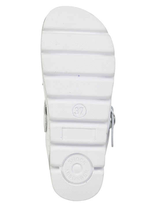 Sandaletten & Pantoletten - Sommerliche Damen-Clogs, aus Leder, in Größe 036 bis 042, in Farbe WEISS Ansicht 3
