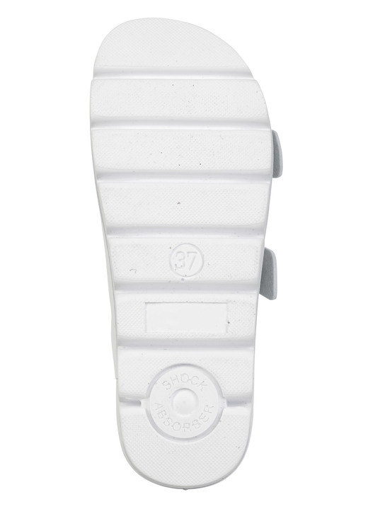 Sandaletten & Pantoletten - Klassische Damen-Pantoletten, mit verstellbaren Schließen, in Größe 036 bis 042, in Farbe STAHLBLAU Ansicht 9