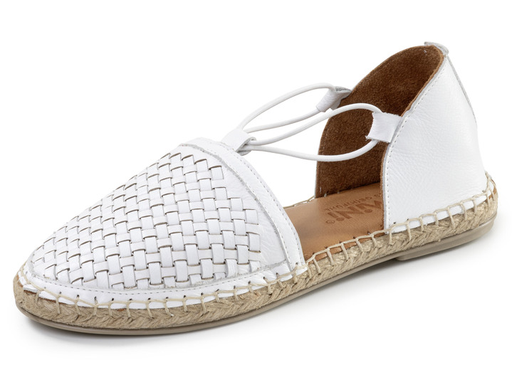 Slipper & Schnürschuhe - Gemini, trendige Damen-Slipper, Weite G, aus Leder, in Größe 036 bis 042, in Farbe WEISS Ansicht 1