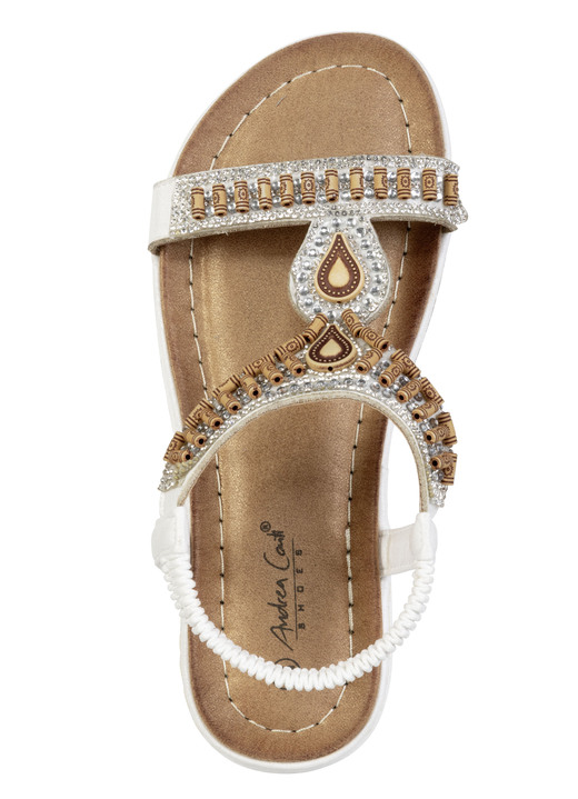 Sandaletten & Pantoletten - Andrea Conti, stylische Damen-Sandalen, Weite G, mit elastischem Fersenriemchen, in Größe 036 bis 042, in Farbe WEISS Ansicht 2