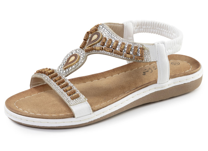 Sandaletten & Pantoletten - Andrea Conti, stylische Damen-Sandalen, Weite G, mit elastischem Fersenriemchen, in Größe 036 bis 042, in Farbe SCHWARZ Ansicht 4