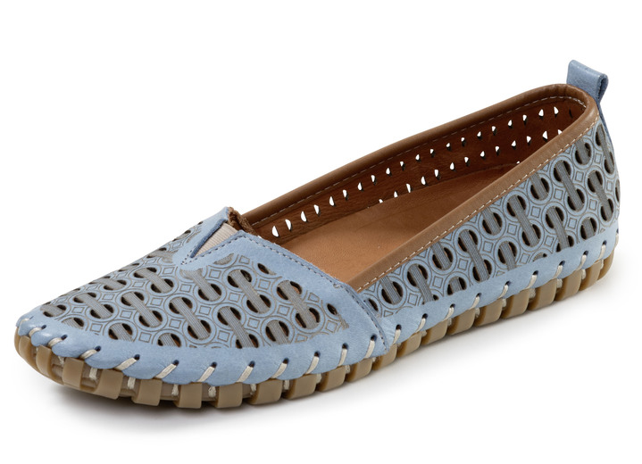 Slipper & Schnürschuhe - ELENA EDEN, sommerliche Damen-Slipper, Weite G, mit herausnehmbarem Fußbett, in Größe 036 bis 042, in Farbe BEIGE Ansicht 4