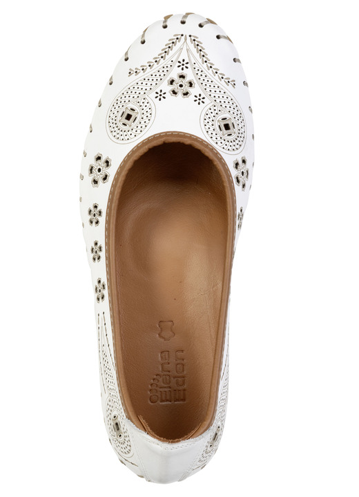 Pumps & Ballerina - ELENA EDEN, sommerliche Damen-Ballerinas, Weite G, mit herausnehmbarem Fußbett, in Größe 036 bis 042, in Farbe WEISS Ansicht 2
