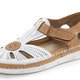 Slipper & Schnürschuhe - ELENA EDEN, sommerliche Damen-Slipper, Weite H, mit herausnehmbarem Fußbett, in Größe 036 bis 042, in Farbe SCHWARZ-BEIGE – Farbe WEISS-COGNAC – Ansicht 1