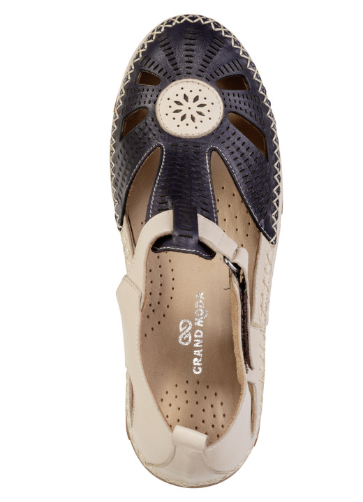 Slipper & Schnürschuhe - ELENA EDEN, sommerliche Damen-Slipper, Weite H, mit herausnehmbarem Fußbett, in Größe 036 bis 042, in Farbe WEISS-COGNAC Ansicht 5