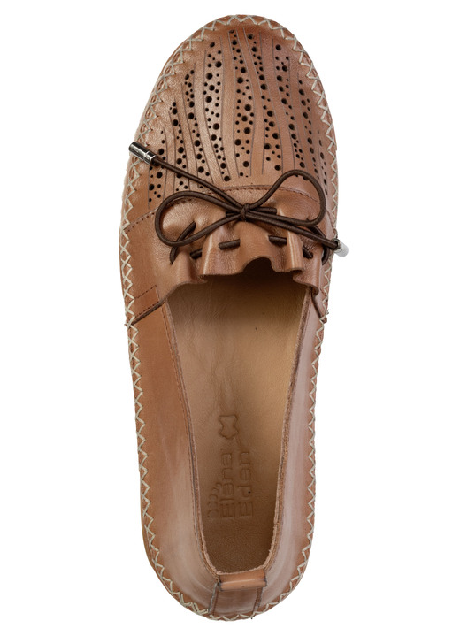 Slipper & Schnürschuhe - ELENA EDEN, sommerliche Damen-Slipper, Weite G, aus Leder, in Größe 036 bis 041, in Farbe JEANS Ansicht 5