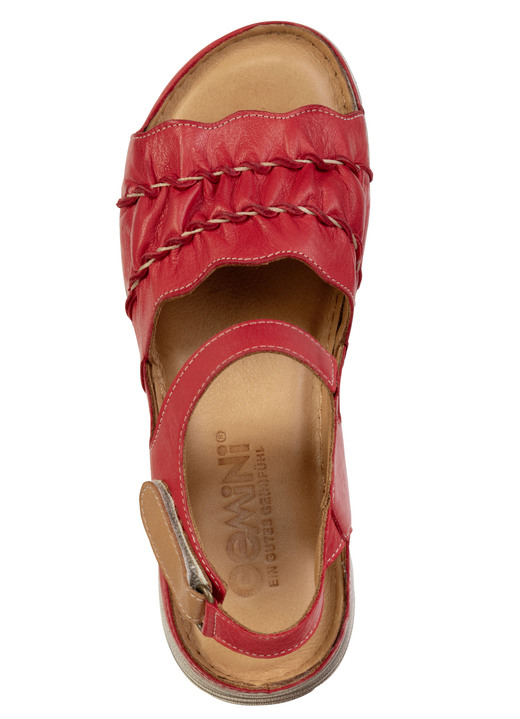 Sandaletten & Pantoletten - Gemini, leichte Damen-Sandalen, Weite G, aus Leder, in Größe 036 bis 042, in Farbe KIESEL Ansicht 10