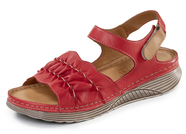 Sandaletten & Pantoletten - Gemini, leichte Damen-Sandalen, Weite G, aus Leder, in Größe 036 bis 042, in Farbe BRAUN Ansicht 6