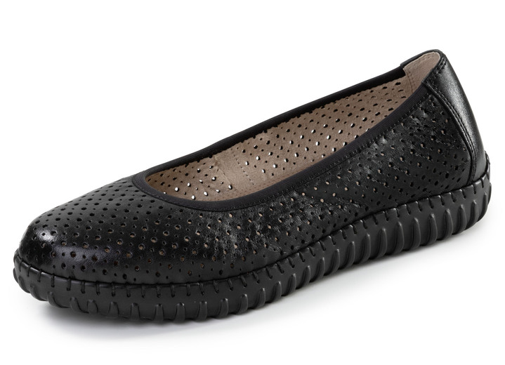 Damenmode - ELENA EDEN, sommerliche Damen-Ballerinas, Weite G, mit herausnehmbarem Fußbett, in Größe 036 bis 042, in Farbe WEISS Ansicht 4