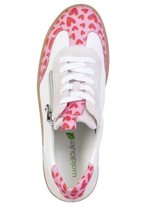 Sport- & Freizeitschuhe - Waldläufer, modische Damen-Sneaker, Weite H, mit herausnehmbarem Fußbett, in Größe 3 1/2 bis 8, in Farbe WEISS-ROSA Ansicht 2