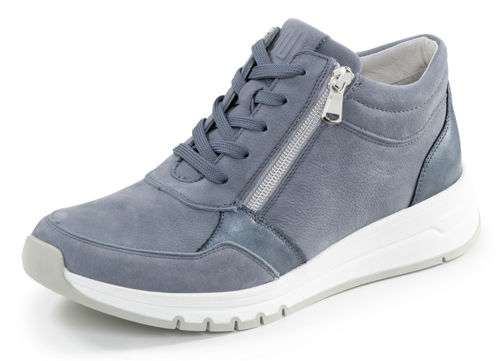 Slipper & Schnürschuhe - Waldläufer, bequeme Damen-Boots, Weite H, mit herausnehmbarem Fußbett, in Größe 3 1/2 bis 8, in Farbe JEANS Ansicht 1