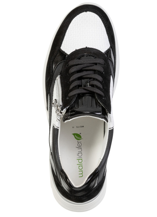 Slipper & Schnürschuhe - Waldläufer, bequeme Damen-Schnürschuhe, Weite H, mit herausnehmbarem Fußbett, in Größe 3 1/2 bis 8, in Farbe SCHWARZ-WEISS Ansicht 2