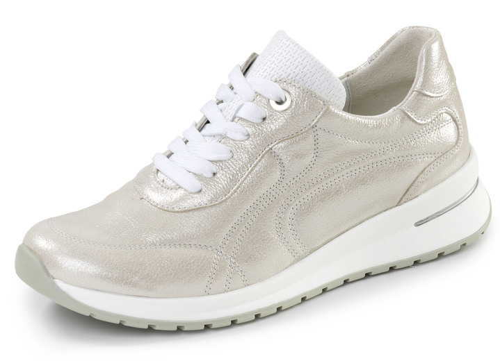 Slipper & Schnürschuhe - Waldläufer, bequeme Damen-Schnürschuhe, Weite H, mit herausnehmbarem Fußbett, in Größe 3 1/2 bis 8, in Farbe WEISS-BUNT Ansicht 4