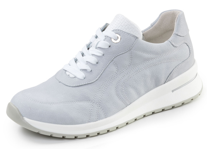 Slipper & Schnürschuhe - Waldläufer, bequeme Damen-Schnürschuhe, Weite H, mit herausnehmbarem Fußbett, in Größe 3 1/2 bis 8, in Farbe BLEU Ansicht 1