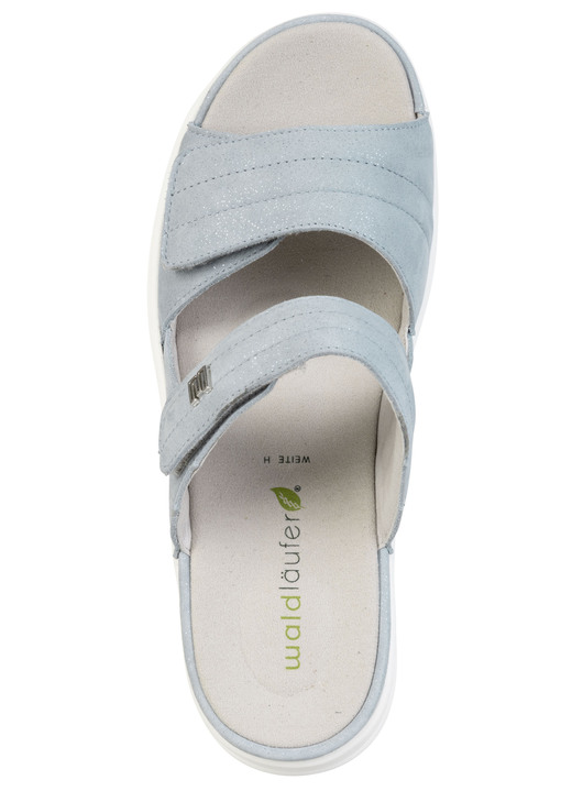 Sandaletten & Pantoletten - Waldläufer, bequeme Damen-Pantoletten, Weite H, mit herausnehmbarem Fußbett, in Größe 3 1/2 bis 8, in Farbe BLEU Ansicht 2