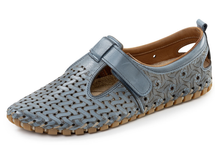 Slipper & Schnürschuhe - Gemini, sommerliche Damen-Slipper, Weite G, mit herausnehmbarem Fußbett, in Größe 036 bis 042, in Farbe JEANS Ansicht 1