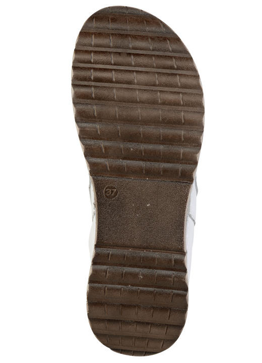 Damenmode - Gemini, stilvolle Damen-Pantoletten, Weite G, aus Leder, in Größe 036 bis 042, in Farbe WEISS Ansicht 3