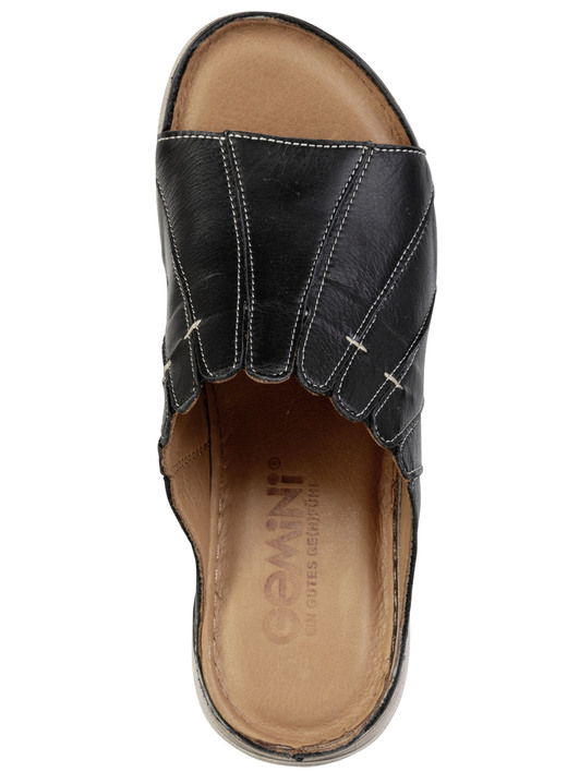 Damenmode - Gemini, stilvolle Damen-Pantoletten, Weite G, aus Leder, in Größe 036 bis 042, in Farbe WEISS Ansicht 5