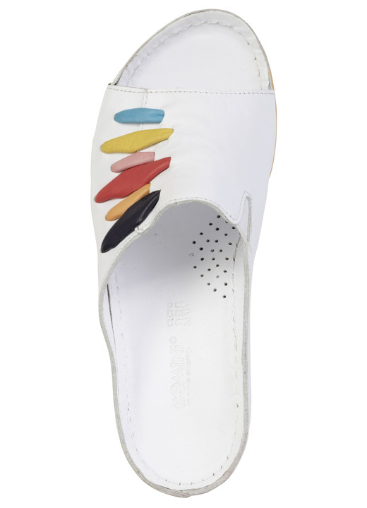 Sandaletten & Pantoletten - Gemini, trendige Damen-Pantoletten, Weite G, mit Gummizug, in Größe 036 bis 041, in Farbe WEISS Ansicht 2