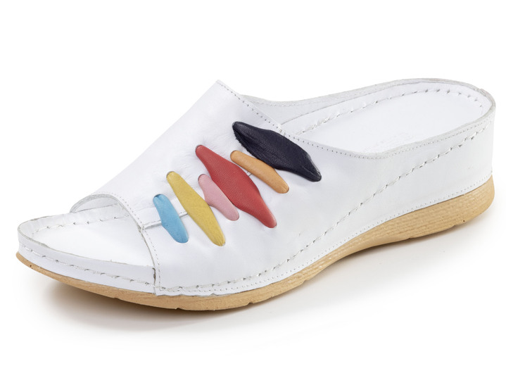 Sandaletten & Pantoletten - Gemini, trendige Damen-Pantoletten, Weite G, mit Gummizug, in Größe 036 bis 041, in Farbe JEANS Ansicht 4