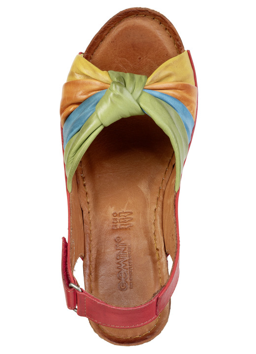 Sandaletten & Pantoletten - Gemini, trendige Damen-Sandaletten, Weite G, mit verstellbarer Klettspange, in Größe 036 bis 041, in Farbe ROT-BUNT Ansicht 2