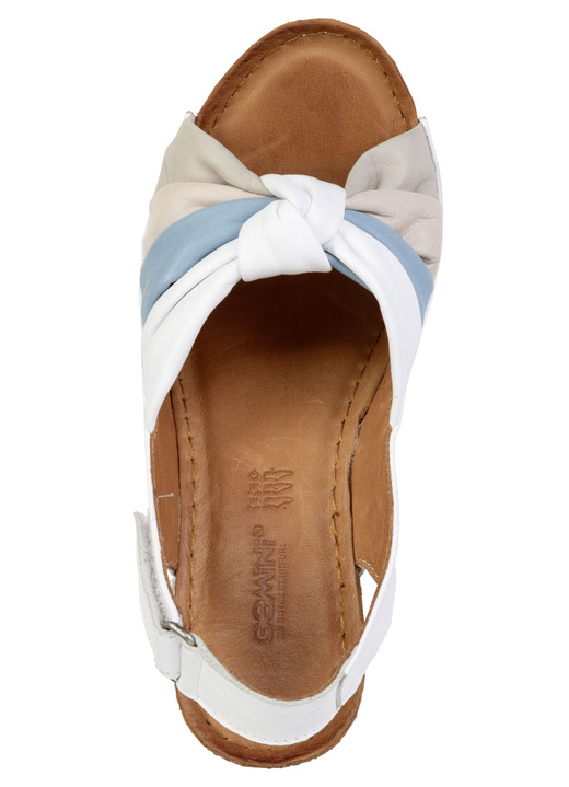 Damenmode - Gemini, trendige Damen-Sandaletten, Weite G, mit verstellbarer Klettspange, in Größe 036 bis 041, in Farbe WEISS-BUNT Ansicht 2