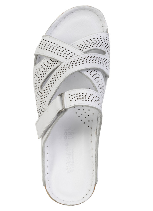 Sandaletten & Pantoletten - Gemini, sommerliche Damen-Pantoletten, Weite G, aus Leder, in Größe 036 bis 042, in Farbe JEANS Ansicht 5