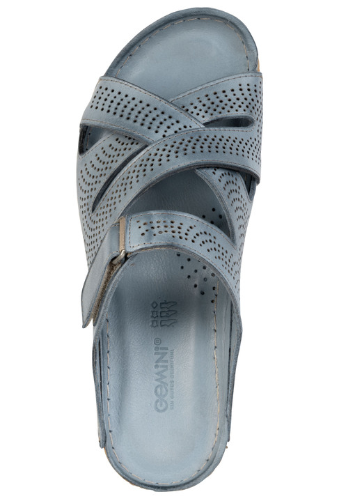 Sandaletten & Pantoletten - Gemini, sommerliche Damen-Pantoletten, Weite G, aus Leder, in Größe 036 bis 042, in Farbe WEISS Ansicht 5