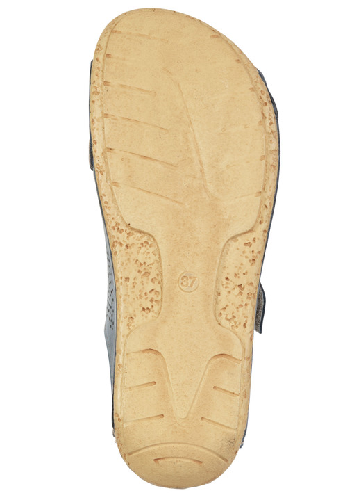 Sandaletten & Pantoletten - Gemini, sommerliche Damen-Pantoletten, Weite G, aus Leder, in Größe 036 bis 042, in Farbe JEANS Ansicht 3