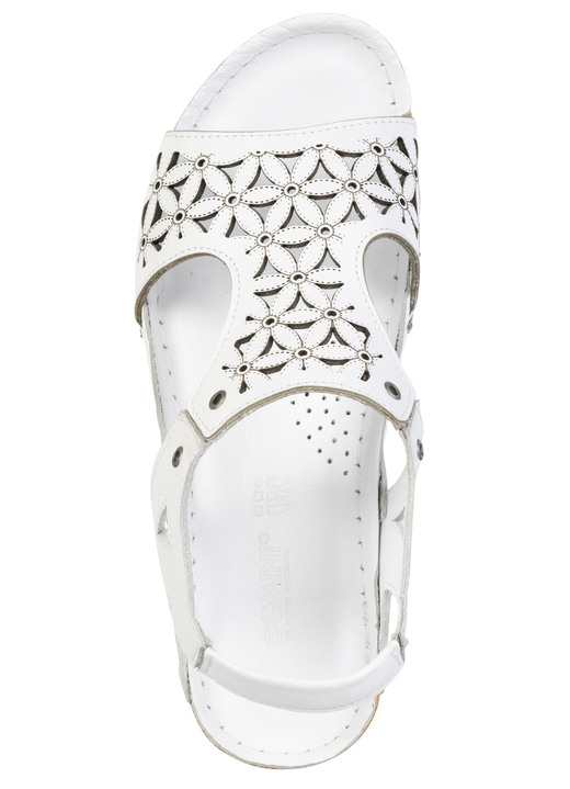 Sandaletten & Pantoletten - Gemini, sommerliche Damen-Sandalen, Weite G, aus Leder, in Größe 036 bis 042, in Farbe WEISS Ansicht 2
