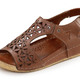 Damenmode - Gemini, sommerliche Damen-Sandalen, Weite G, aus Leder, in Größe 036 bis 042, in Farbe WEISS – Farbe COGNAC – Ansicht 1