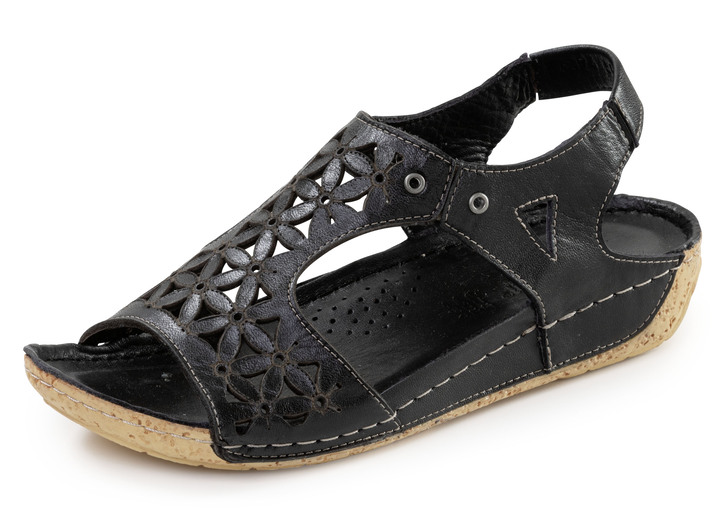 Sandaletten & Pantoletten - Gemini, sommerliche Damen-Sandalen, Weite G, aus Leder, in Größe 036 bis 042, in Farbe WEISS Ansicht 7