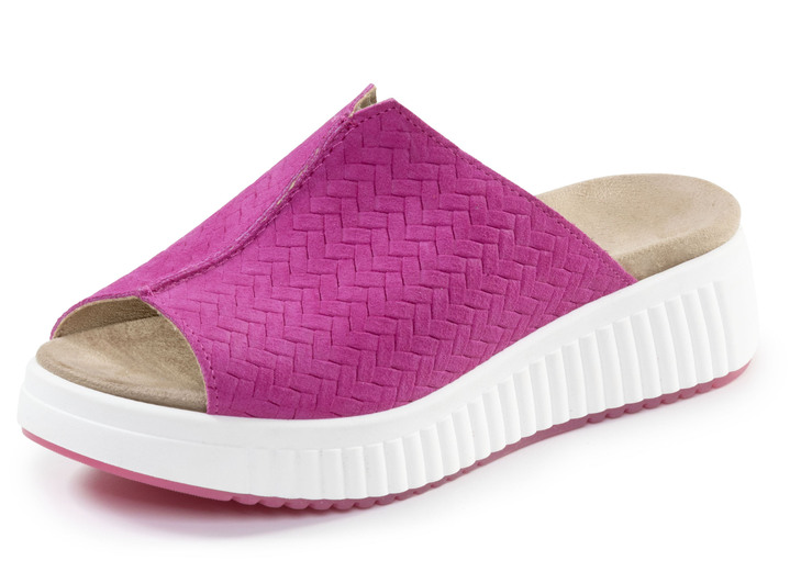 Sandaletten & Pantoletten - ELENA EDEN, trendige Damen-Pantoletten, Weite H, mit herausnehmbarem Fußbett, in Größe 036 bis 042, in Farbe PINK Ansicht 1