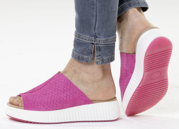 Sandaletten & Pantoletten - ELENA EDEN, trendige Damen-Pantoletten, Weite H, mit herausnehmbarem Fußbett, in Größe 036 bis 042, in Farbe PINK Ansicht 4