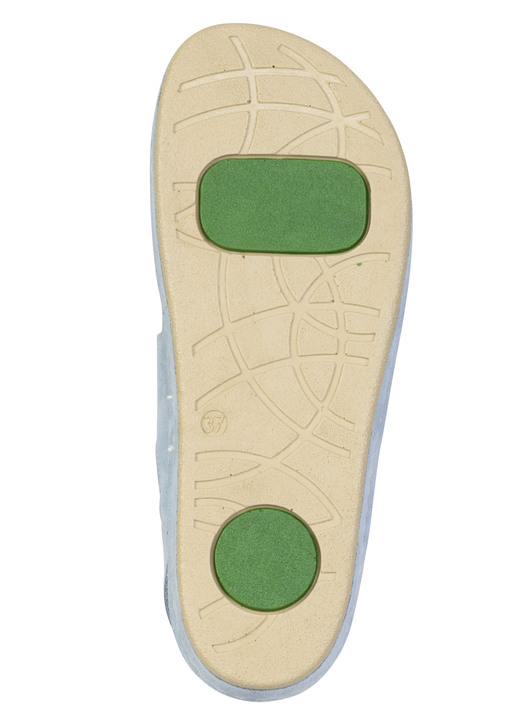 Sandaletten & Pantoletten - Mubb, bequeme Damen-Sandalen, Weite H, mit herausnehmbarem Fußbett, in Größe 036 bis 042, in Farbe BLEU Ansicht 3