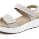 Sandaletten & Pantoletten - ELENA EDEN, bequeme Damen-Sandalen, Weite H, mit herausnehmbarem Fußbett, in Größe 035 bis 041, in Farbe HELLBLAU – Farbe BEIGE – Ansicht 1