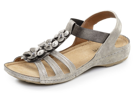 Gemini, modische Damen-Sandalen, Weite G, mit Blüten-Applikationen