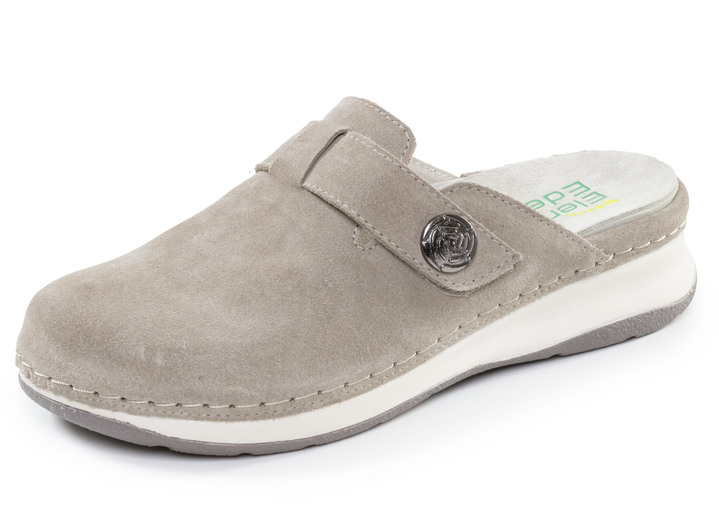 Sandaletten & Pantoletten - ELENA EDEN, klassische Damen-Clogs, Weite H, mit herausnehmbarem Fußbett, in Größe 036 bis 042, in Farbe JEANSBLAU Ansicht 4