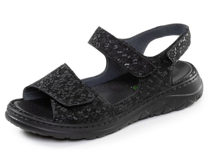 Sandaletten & Pantoletten - Waldläufer, bequeme Damen-Sandalen, Weite H, mit herausnehmbarem Fußbett, in Größe 3 1/2 bis 8, in Farbe SCHWARZ Ansicht 1